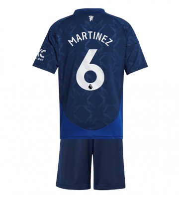 Manchester United Lisandro Martinez #6 Segunda Equipación Niños 2024-25 Manga Corta (+ Pantalones cortos)